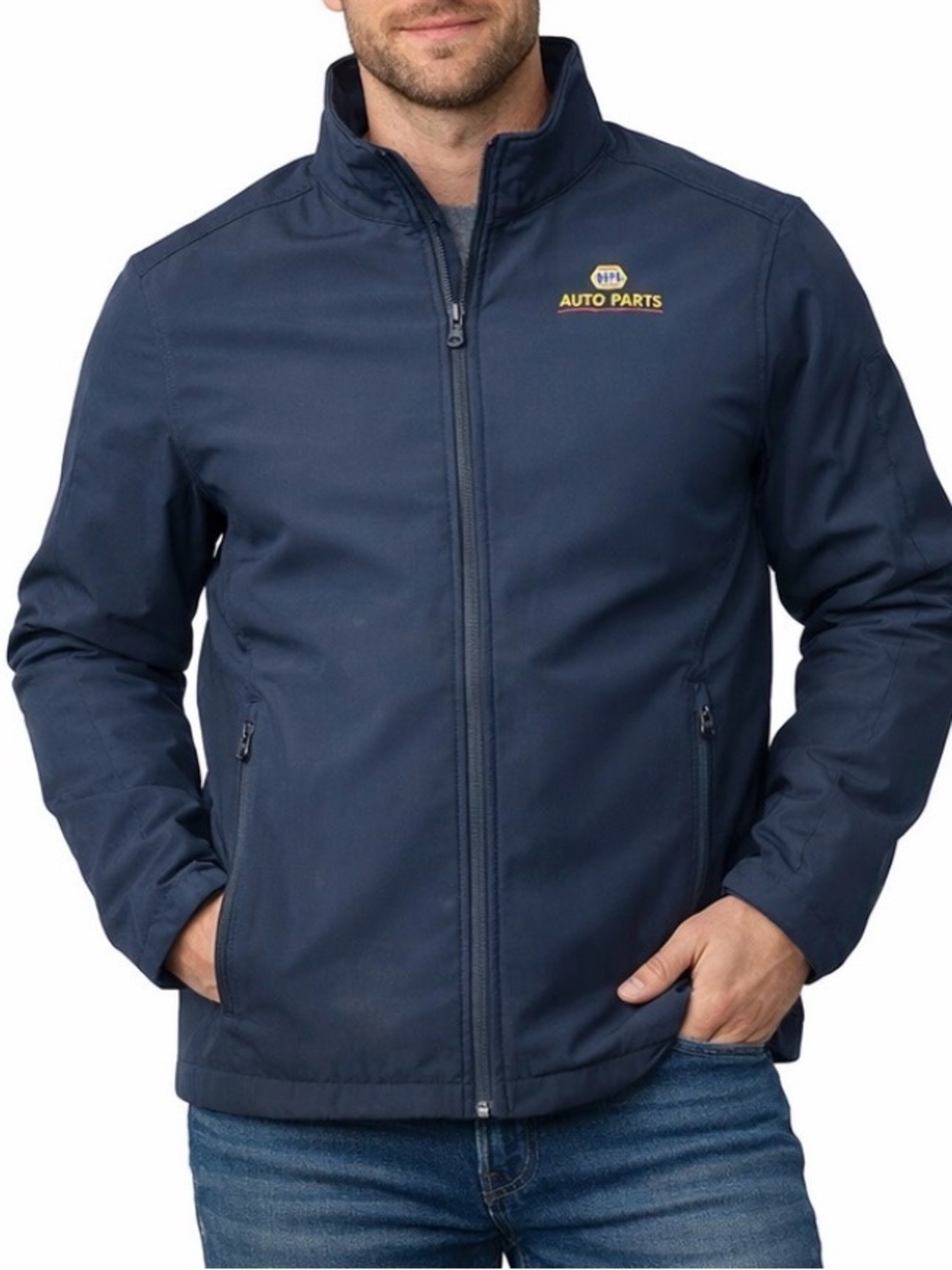 Port Authority NAPA automotive services black jacket full zip up nylon vinyl XL